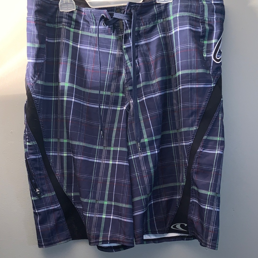 O’neill x SuperFreak Plaid Drawstring Swim Shorts Men’s 34 Waist